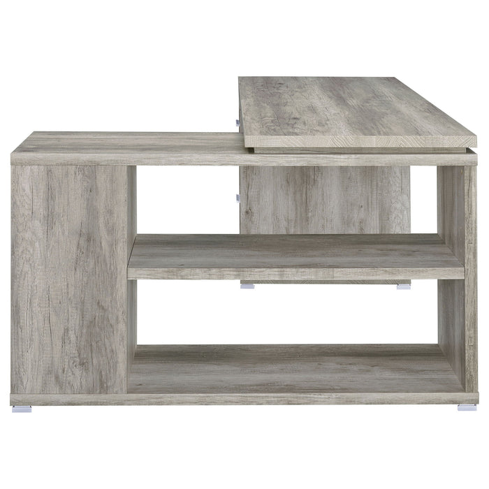 Tona - L-Shape Computer Desk With 3 Drawers And 5 Shelves