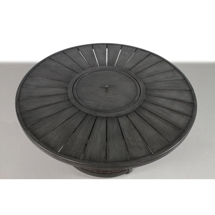 Patio Seating Group For 4 With Cushions And Fire Pit Table - Brown