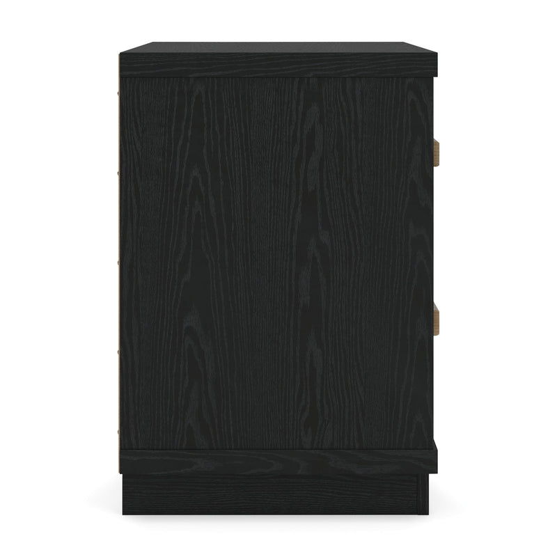 Kozmour - Two Drawer Night Stand - Black / Brown