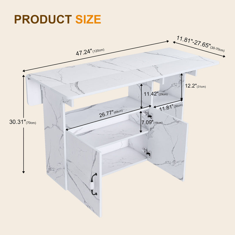 Multi Functional Folding Table With Storage Shelves And Wheels