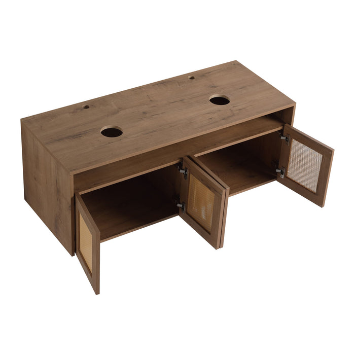 Bathroom Vanity & Art Sink And Side Cabinet, Float Mounting Design