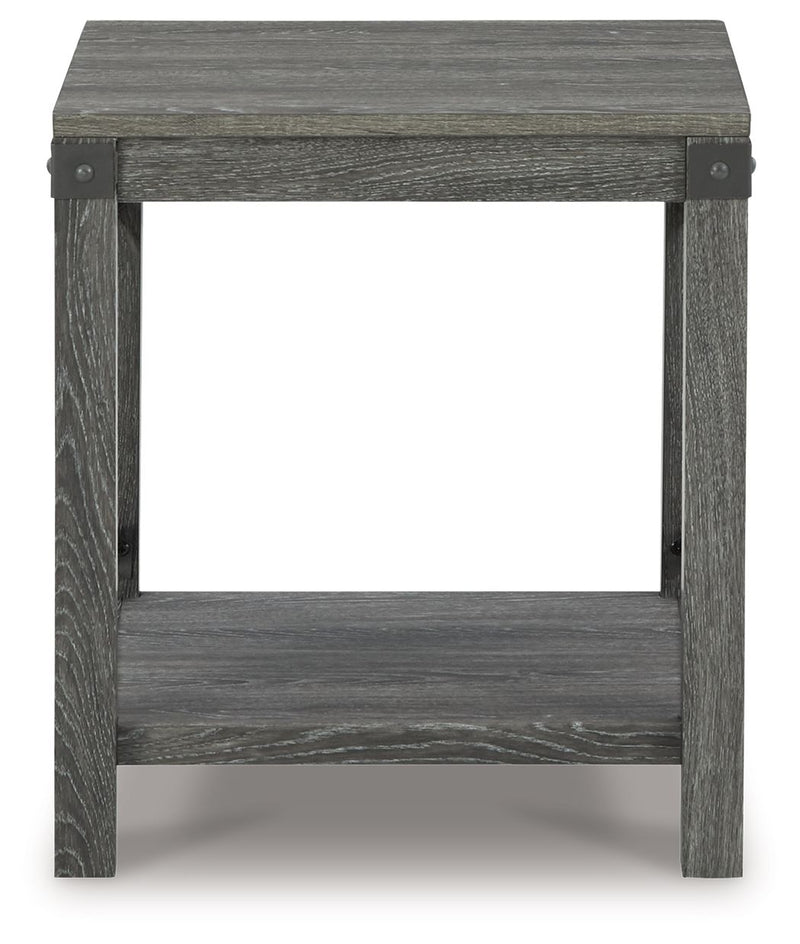 Freedan - Square End Table - Grayish Brown