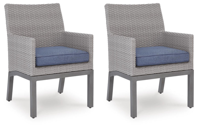 Half Moon Beach - Arm Chair With Cushion (Set of 2) - Blue / Gray