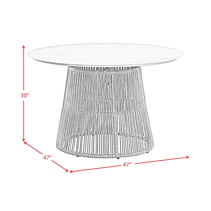 Alesso - 5 Piece Standard Height Dining Set (Round Table And Four Chairs) - Brown