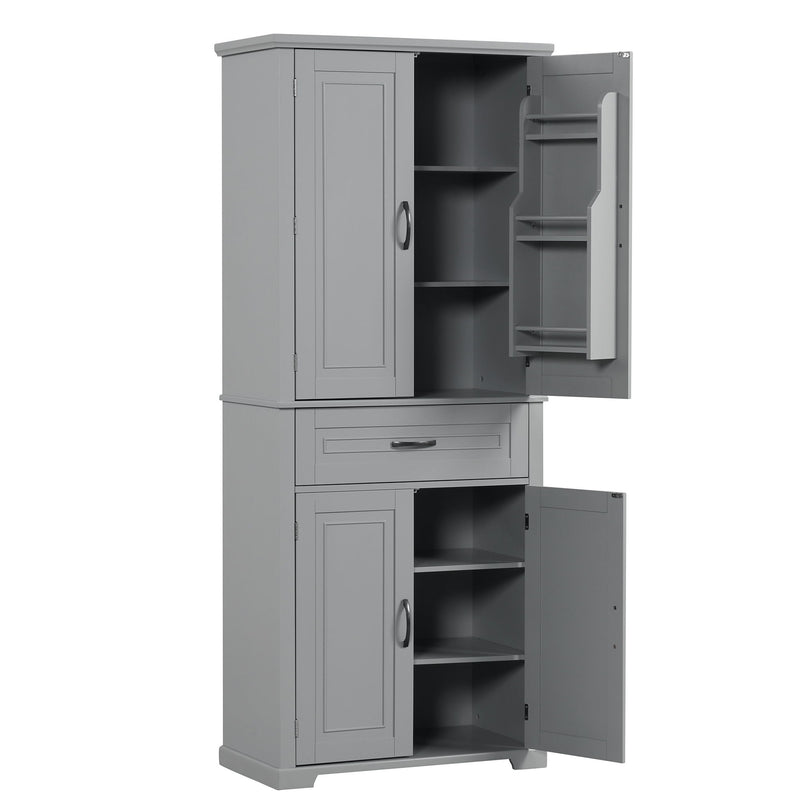 Bathroom Storage Cabinet With Doors And Drawer, Adjustable Shelf