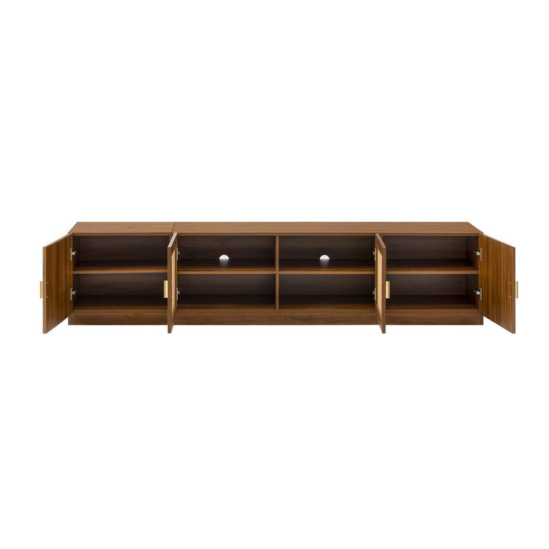 TV Stand, Media Console With Adjustable Shelves - Walnut