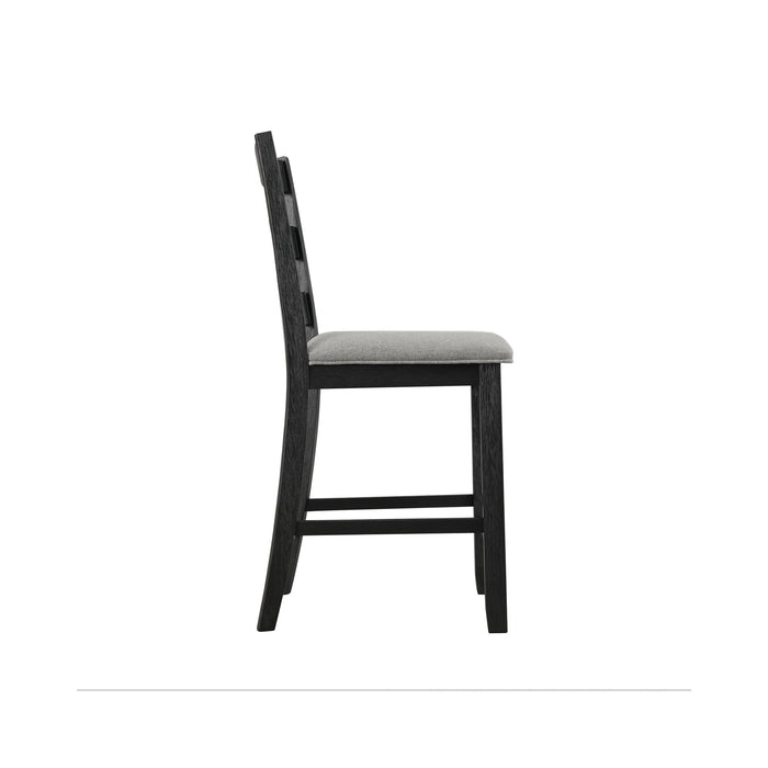 Martin Side Chair with Grey Fabric - Black Finish (2 Per Carton)
