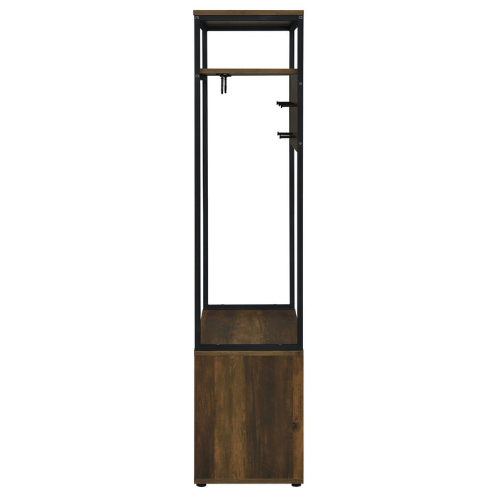 Flora - 2 Door Coat Rack Hall Tree Storage Bench And Multi Functional Storage - Natural