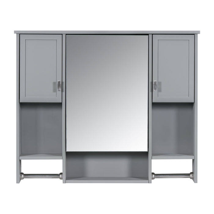 Wall Mounted Bathroom Storage Cabinet With Mirror, Medicine Cabinet With Towel Bar