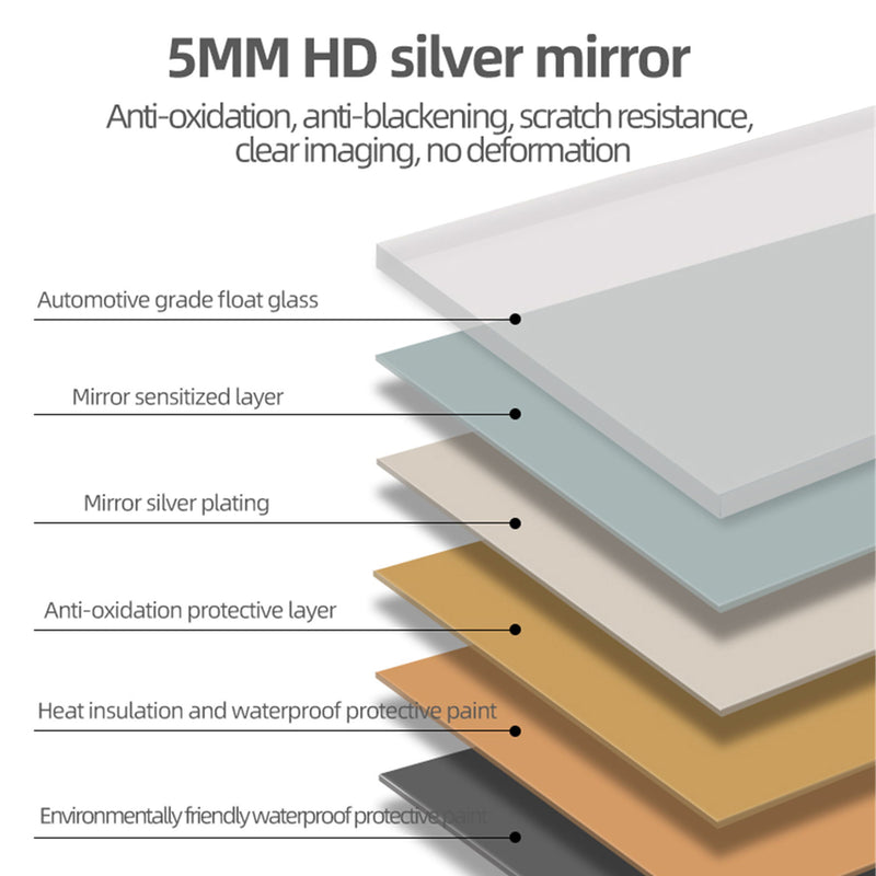 Arch Design LED Full Length Mirror, Dimmable, High Definition, Explosion Proof, 65" X 21" - Silver