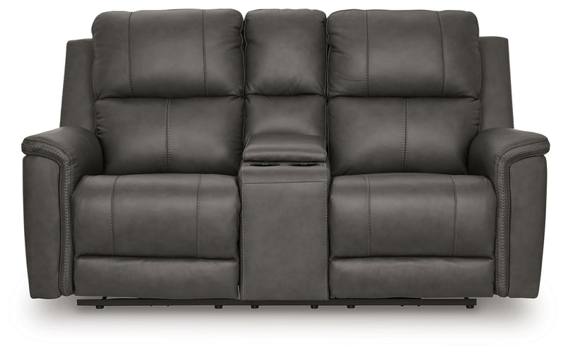 Bleckley - Power Reclining Loveseat With Console / Adjustable Headrest