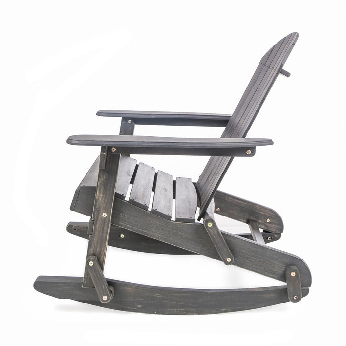 Outdoor Adirondack Rocking Chair With Hand Crafted Details