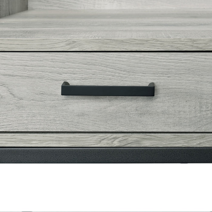 Preston - 2 Piece Desk And Bookshelf Set - Gray