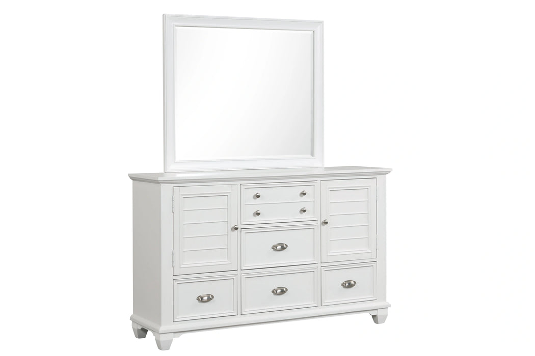 Jamestown Landscape Mirror- White