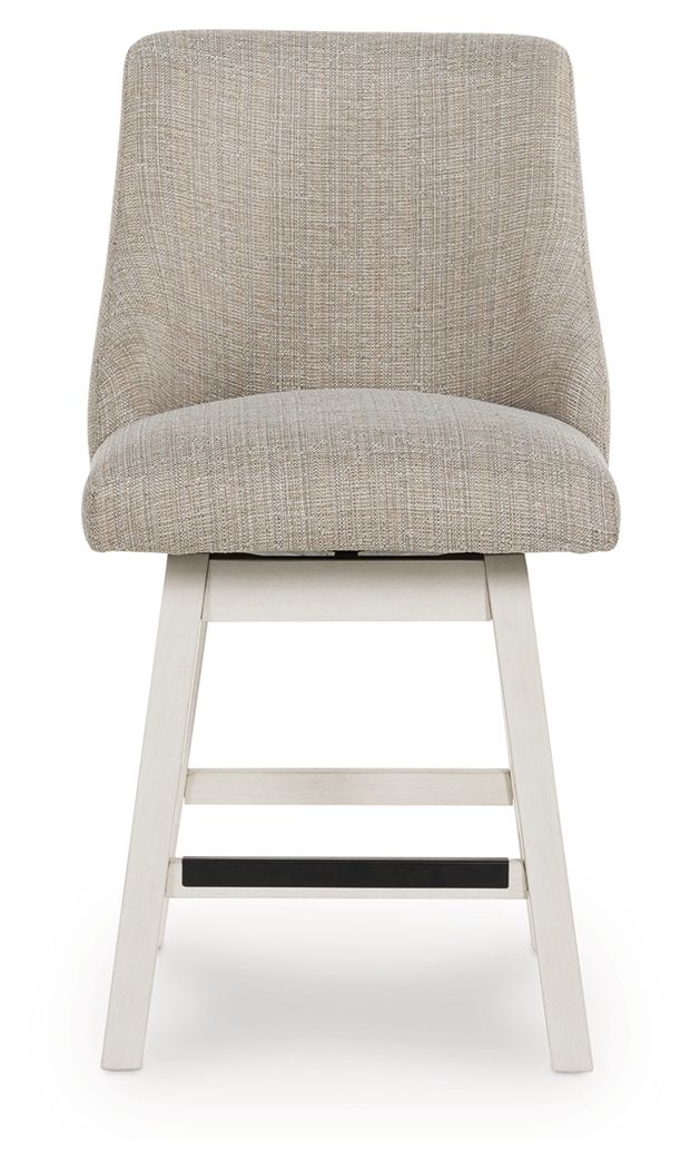 Robbinsdale - Upholstered Swivel Curved Back Barstool (Set of 2) - Antique White