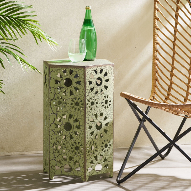 Galore - Side Table With Sunburst Cut Out Design