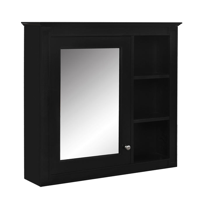 Bathroom Vanity With Top Sink, 2 Doors And 3 Drawers, Freestanding Set With Mirror Cabinet