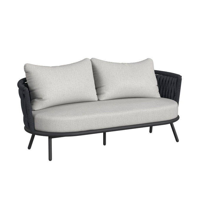 Bali Loveseat with Olefin Grey in Dark Grey