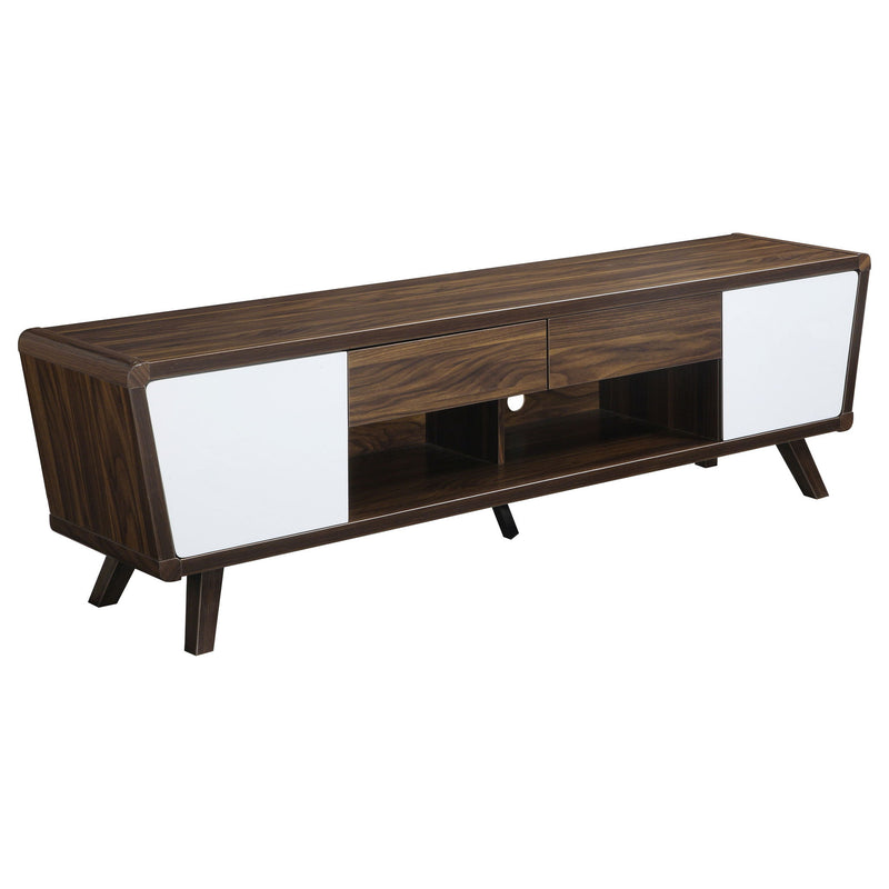 2 Door TV Console With Storage - Walnut