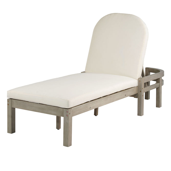 Outdoor Chaise Lounge With 5 Position Adjustable Backrest (Set of 2)