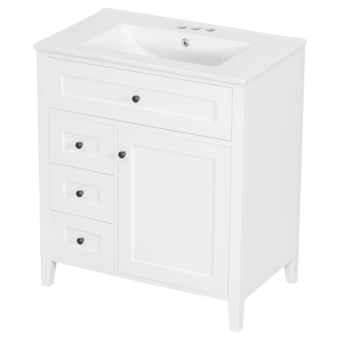 Bathroom Vanity With Sink, 3 Drawers And Adjustable Shelf, Freestanding Storage Unit