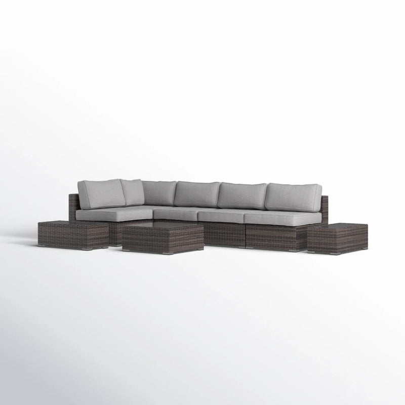 Wicker Sectional Seating Group With Cushions
