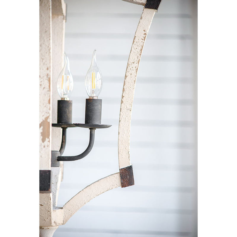 4 Light Chandelier, Hanging Light Fixture With Adjustable Chain For Kitchen, Bulb Not Included - Cream