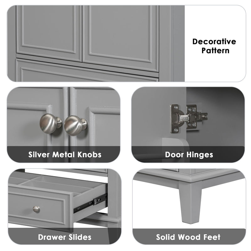 Modern Bathroom Vanity With Sink Combo, Doors And Drawer