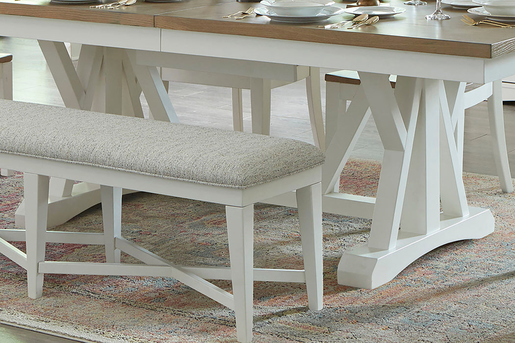 Americana Modern Dining - Trestle Dining Table With Extensions - Cotton