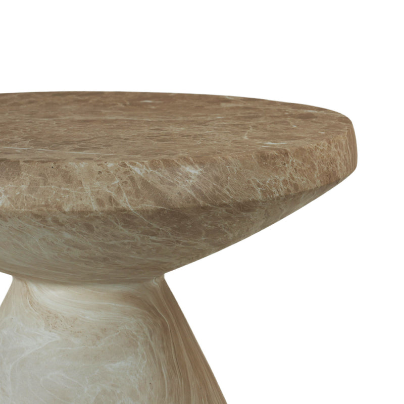 Outdoor Geometric End Table - Marble