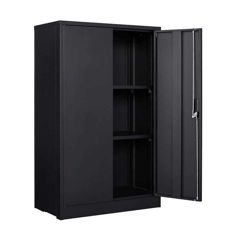 Metal Storage Cabinet With Locking Doors And Adjustable Shelf, Folding Filing Storage Cabinet, Folding Storage Locker Cabinet For Home Office, School, Garage