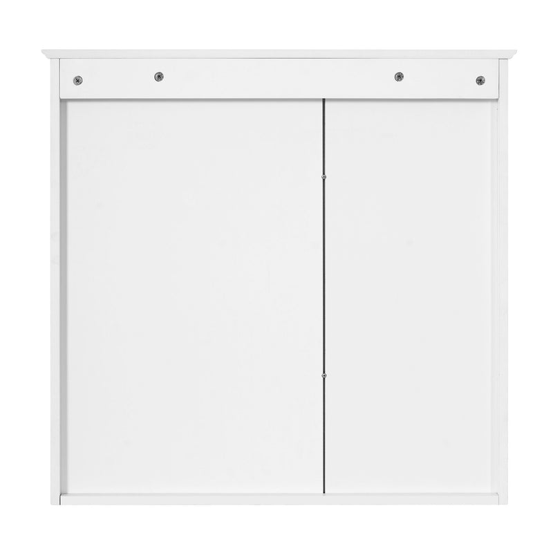 Wall Mounted Mirror Medicine Cabinet, Bathroom Storage With Doors And Open Shelves