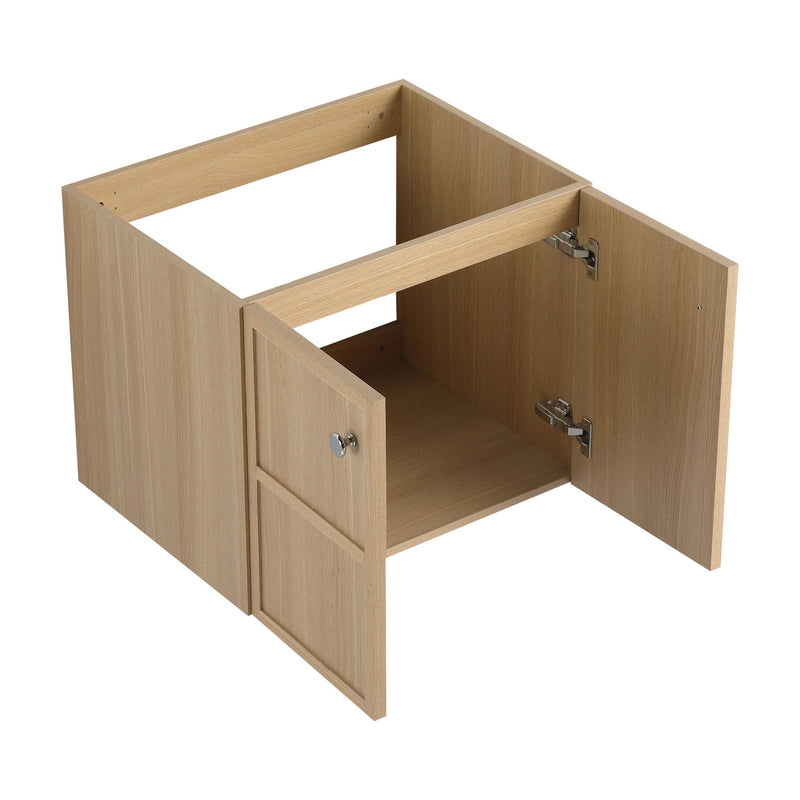 Wall Mounted Bathroom Vanity With Ceramic Sink And 2 Soft Closing Doors