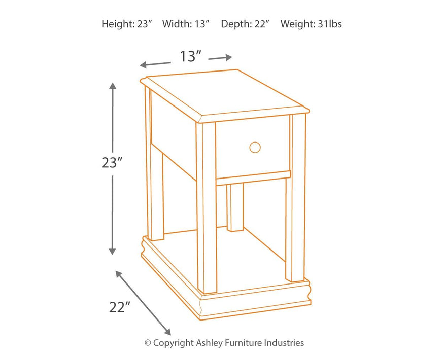 Breegin - Chair Side End Table - Removable Tray - Brown