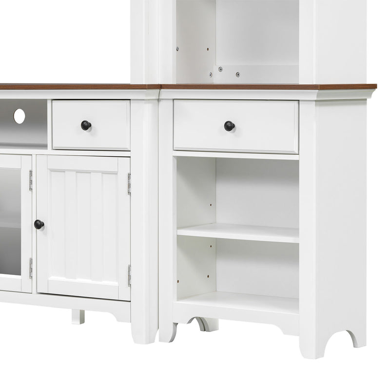 Extra Large TV Stand, Entertainment Center With Storage Cabinets
