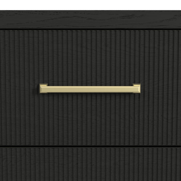 Ridgemont 2-Drawer Nightstand with USB in Black with Grain