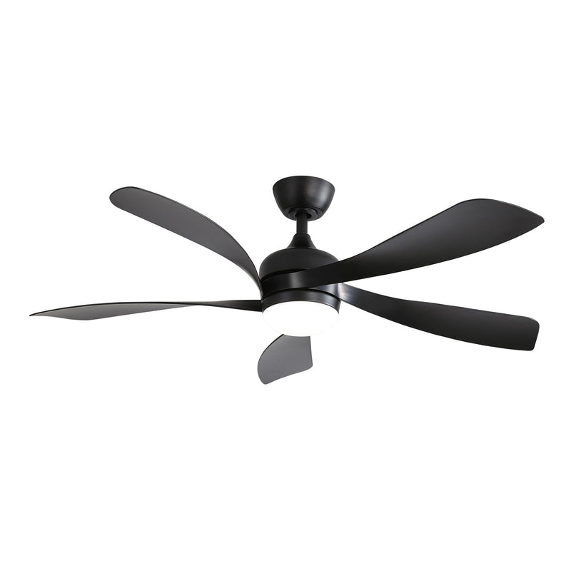 Ceiling Fan With 3 Color Dimmable 5 Blades Remote Control Reversible DC Motor And LED Light - Black