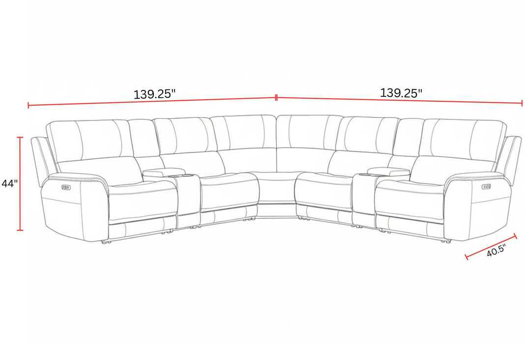 Easton - Power Reclining Sectional With Power Adjustable Headrests