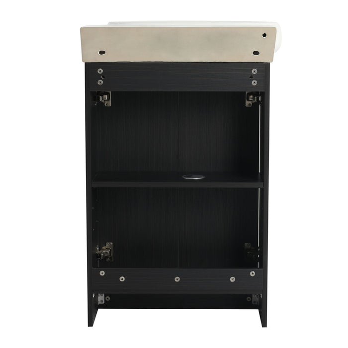 Freestanding Bathroom Vanity With Sink And Storage Rack, Soft Close Doors Base With Basin