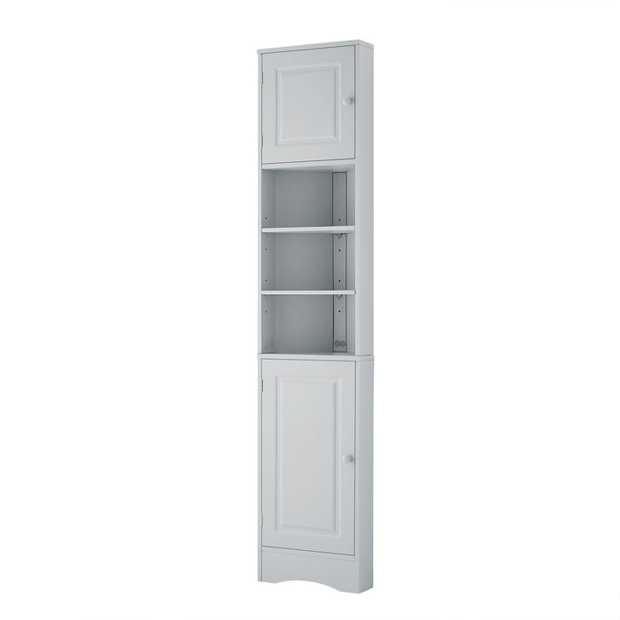 Multi Functional Corner Cabinet With Adjustable Shelves And 2 Doors