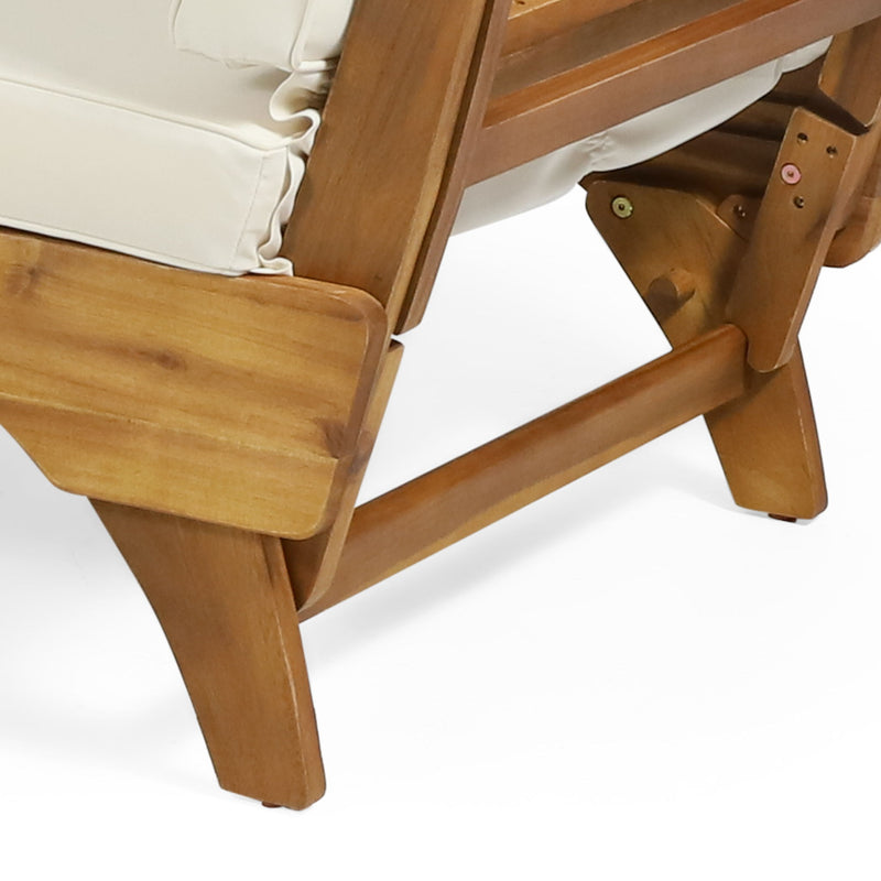Outdoor Acacia Wood Expandable Daybed With Cushions