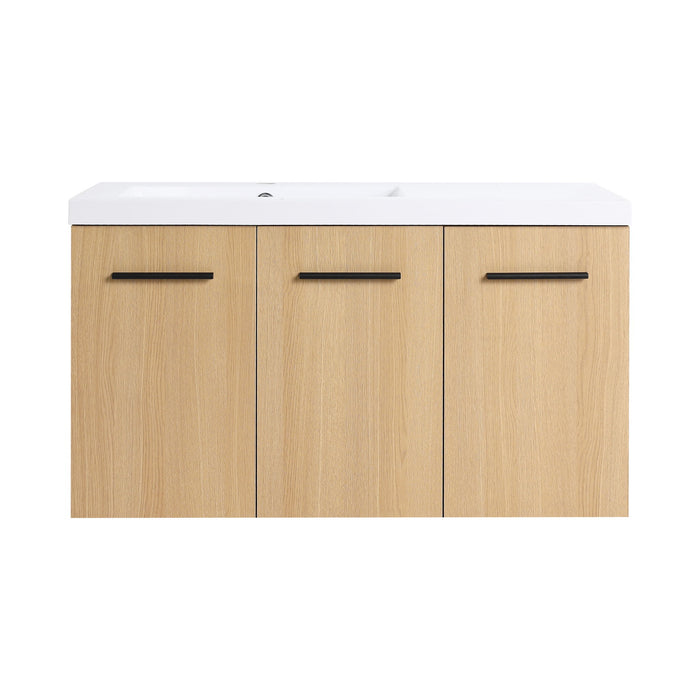 Wall Mounted Floating Bathroom Vanity With Sink, 3 Door Modular Cabinet