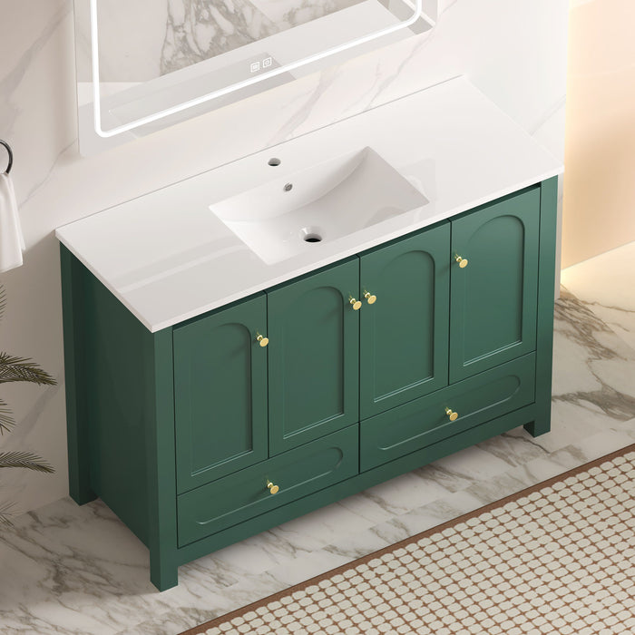 Bathroom Vanity With Sink Combo, 4 Soft Close Doors And 2 Drawers