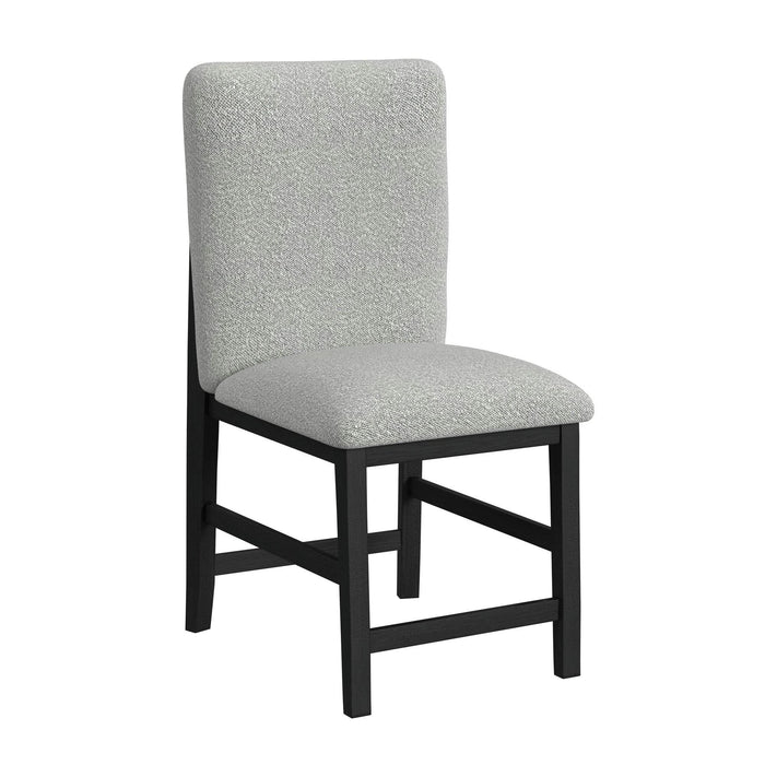 Portland Square Back Counter Stool with Grey Fabric in Black (2 Per Carton)