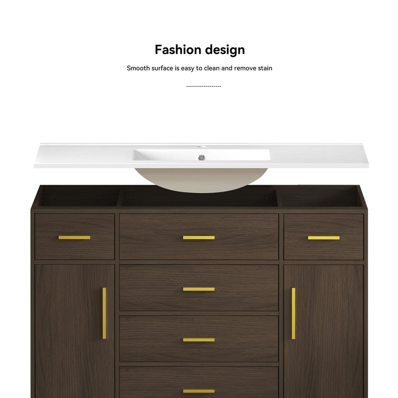 Bathroom Vanity With Abundant Storage 2 Soft Close Doors And 6 Drawers