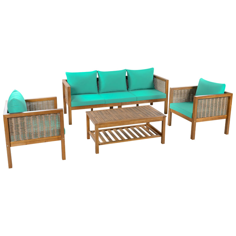 Patio Set Outdoor With Coffee Table And Cushions