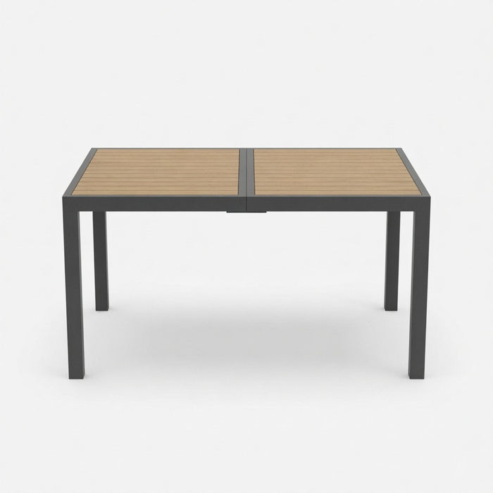 Rectangle Outdoor Patio Table With Slatted Top - Gray