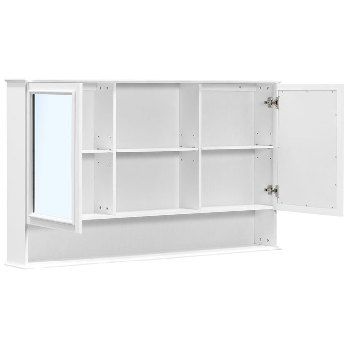 Double Sink Bathroom Vanity Set With Wall Mount Mirror Cabinet