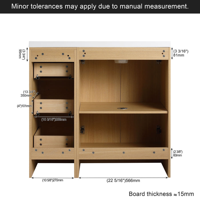 Wall Mounted Floating Bathroom Vanity With Sink, Door & Drawers Modular Cabinet