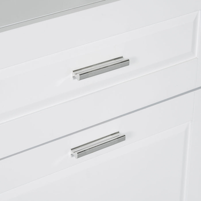 Tall Bathroom Cabinet With Tilt-Out Laundry Basket And Upper Storage